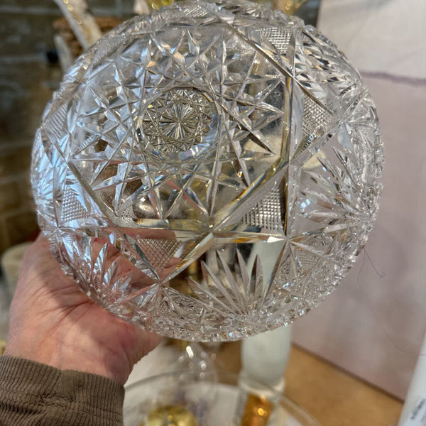 Cut crystal bowl EAPG brilliant cut sawtooth edge (small)