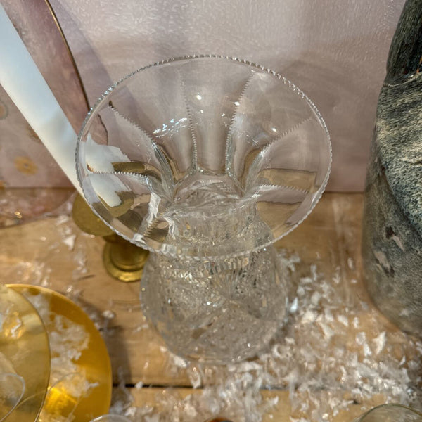 Cut crystal EAPG brilliant cut heavy vase