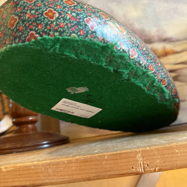 Vintage concrete duck in gingham