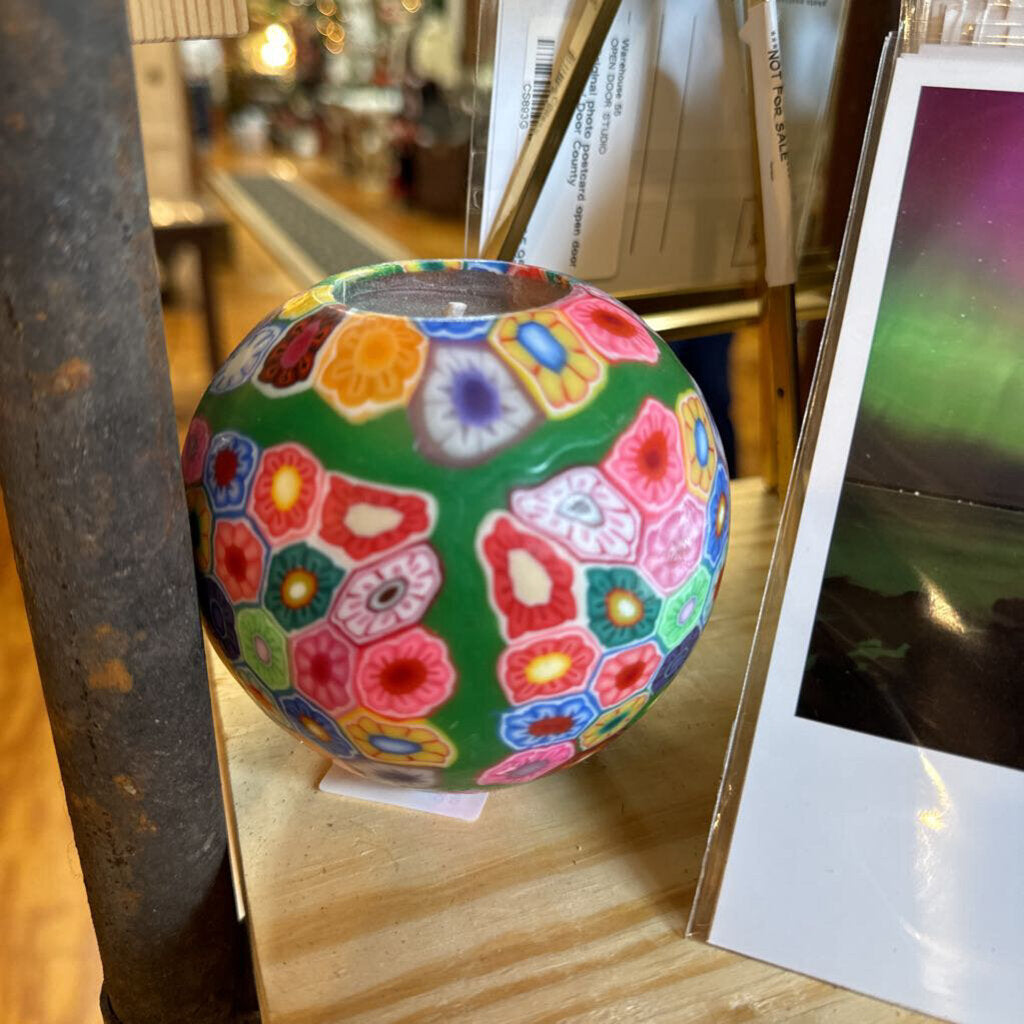 Vintage '70's large candle mosaic