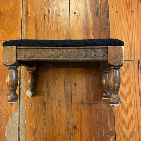 Vintage Needlepoint Stepstool 14"w x 8"h x 9"d