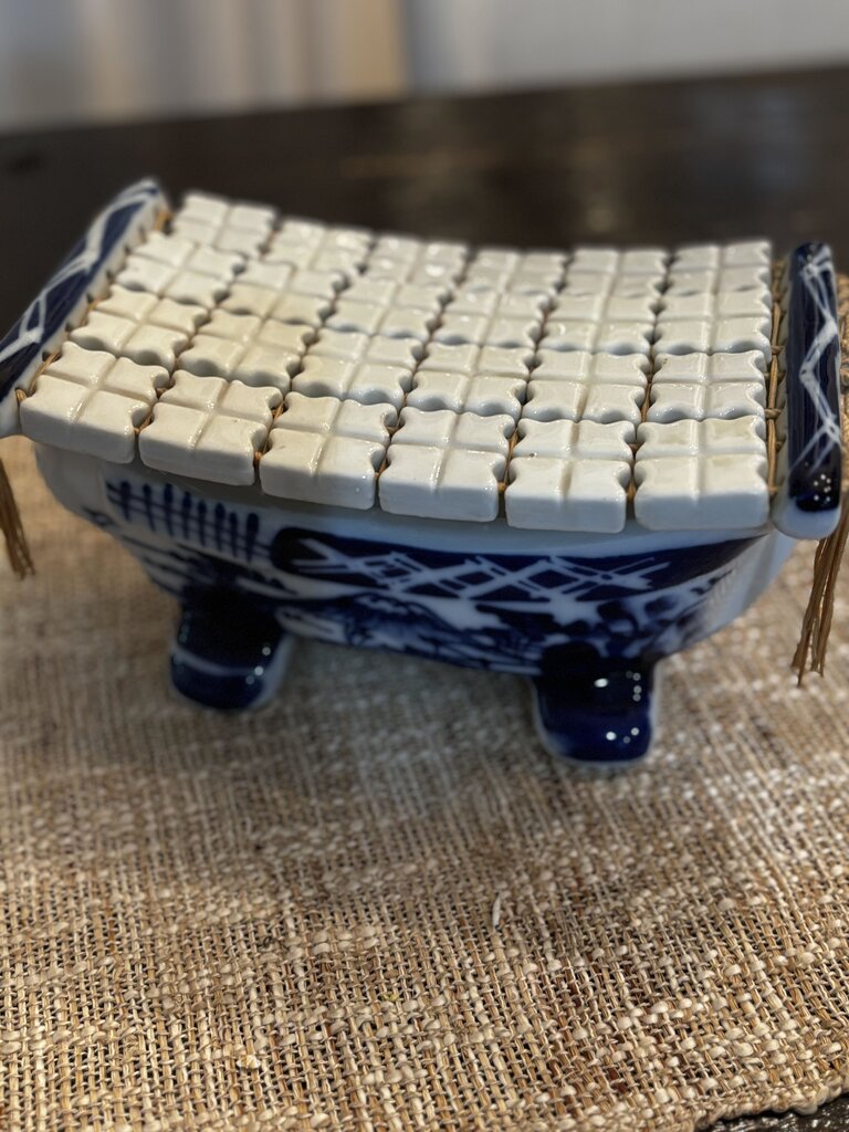 Antique Geisha Porcelain Pillow Takamakura Neck Rest 1920's