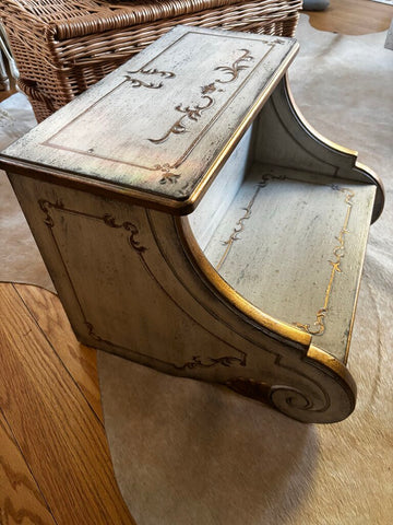 Vintage Wooden Bed Stool - Hand Painted
