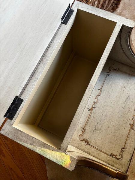 Vintage Wooden Bed Stool - Hand Painted