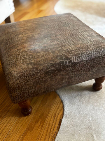 Faux Leather Footstool