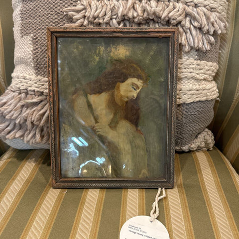 Antique painting framed of Jesus 8x10