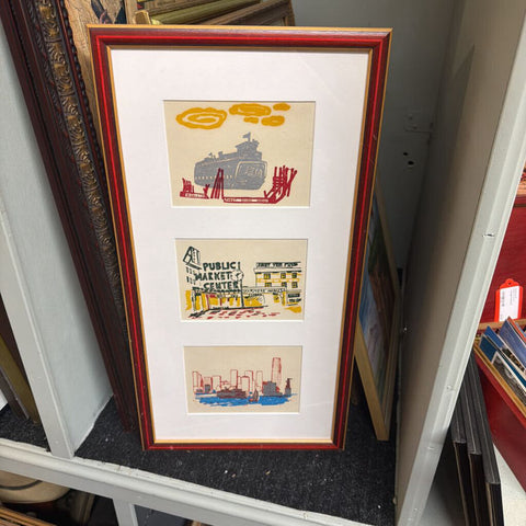 Framed Seattle triptych