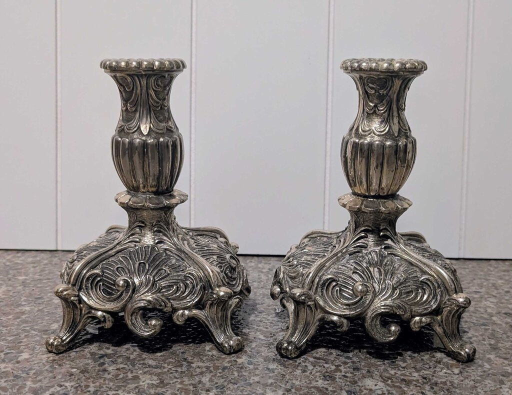 Vintage Silver Candlesticks - PAIR - 7x5