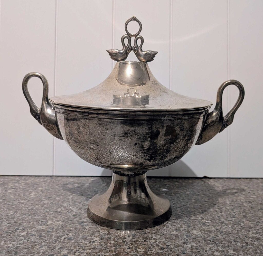Vintage Silver Tureen 12x12
