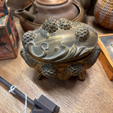 Vintage brass pine cone themed dish