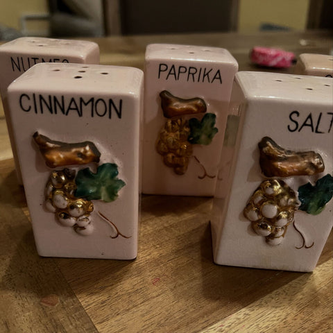 Set of 5 Vintage Spice Containers