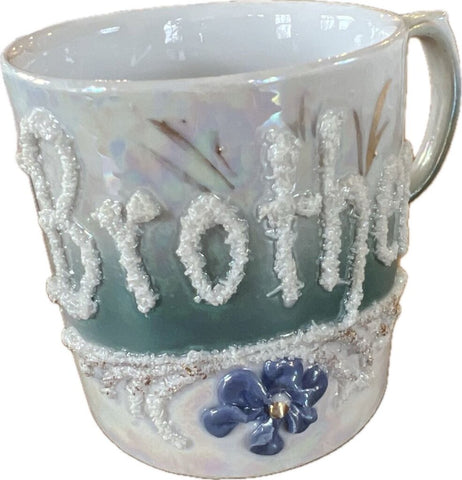 Set of 2 Vintage Brother Present Mugs
