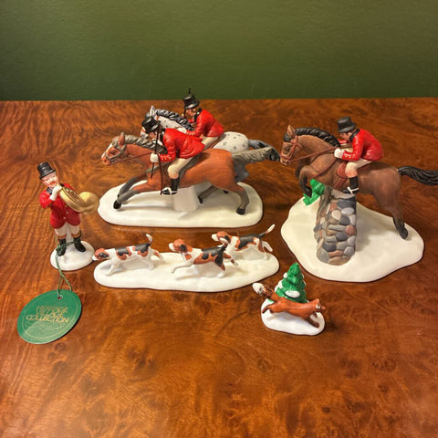 Vintage Dept 56 Tallyho! Set of Equestrian Figurines (with box)
