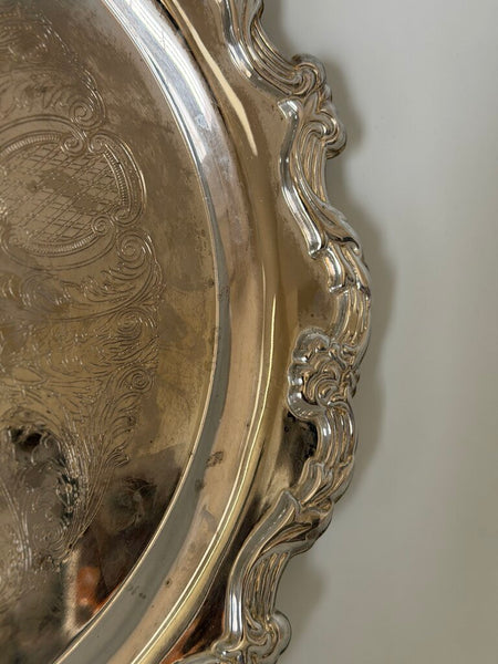 0958 Round Silverplate Butler Tray