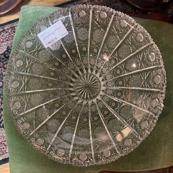 Vintage Bohemian Cut Crystal Bowl -as is (1 chip)