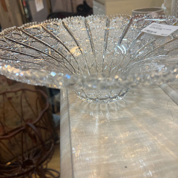 Vintage Bohemian Cut Crystal Bowl -as is (1 chip)