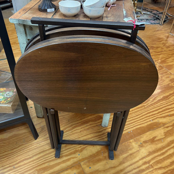 Set of 4 wood Tray Tables
