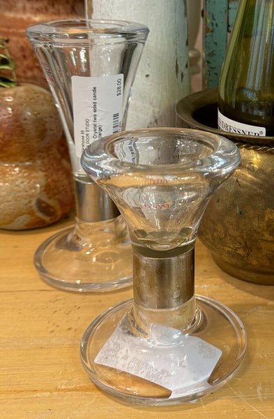 Dansk Crystal two sided candle holder (large)