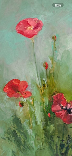 Original my Martha Layton Smith (Open Door Studio) oil on panel "California poppies" sofned