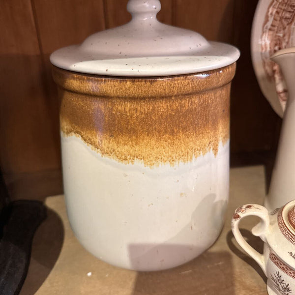 McCoy pottery canister with Lid