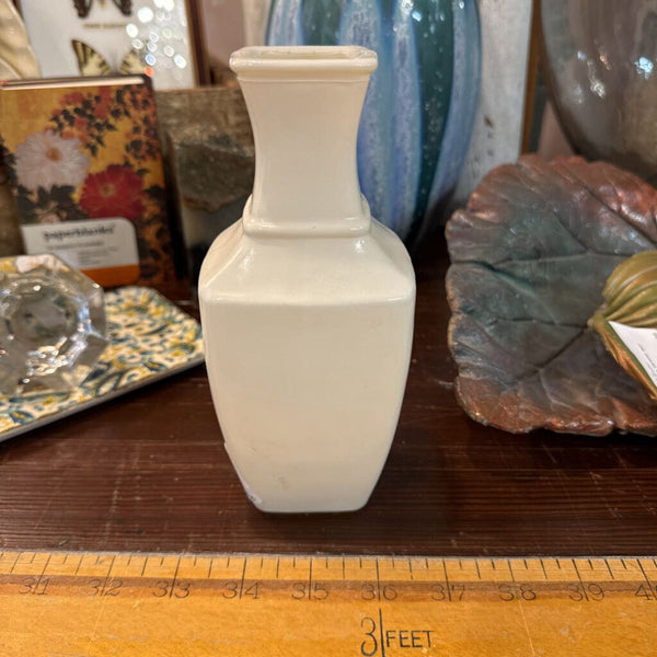 Orange milk glass vase
