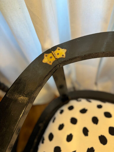 Vintage lacquer black and dot chairs