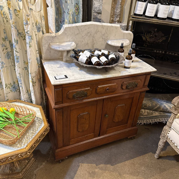 Marble Top Commode With High Back 2 Small Marble Shelves 21w 15d 40t width back marble 30t