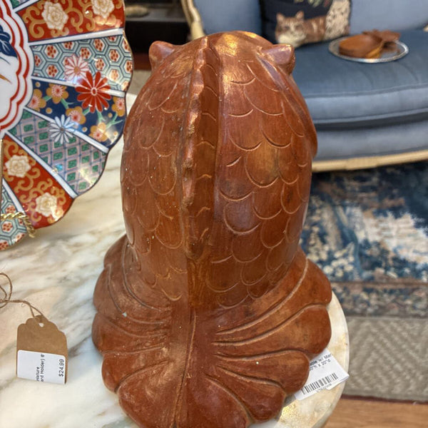 Vintage Terra Cotta Clay Koi Fish Planter 7” x 7”