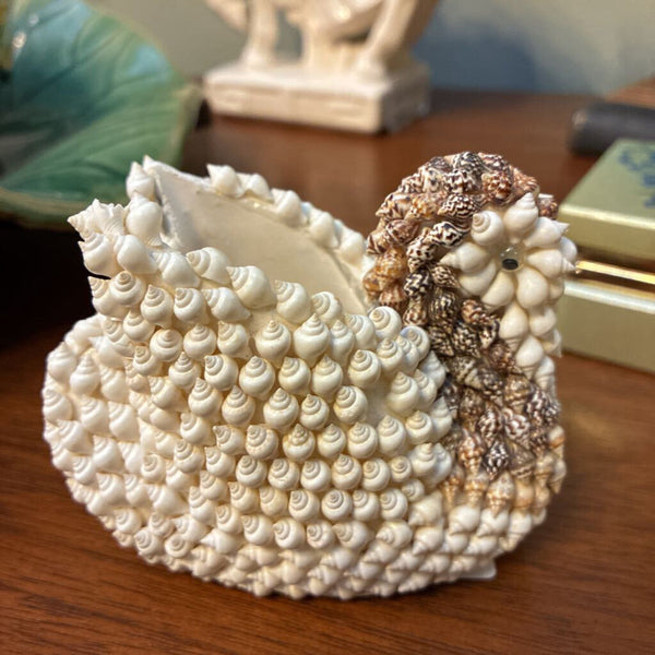 Seashell Encrusted Swan Planter