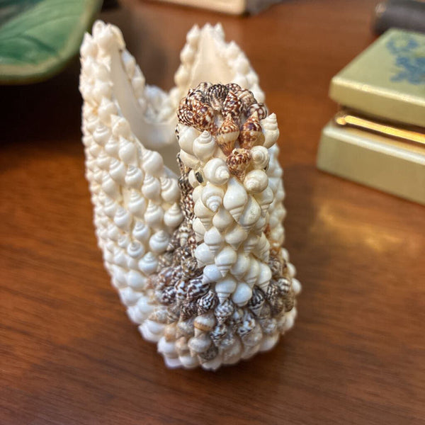 Seashell Encrusted Swan Planter
