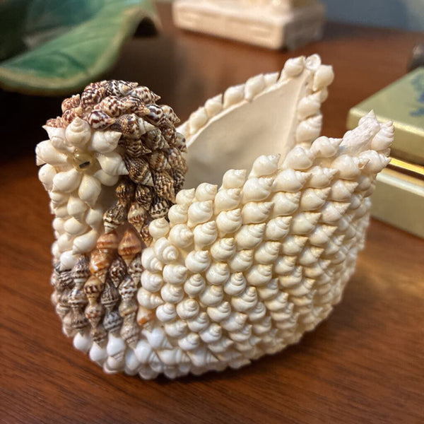 Seashell Encrusted Swan Planter