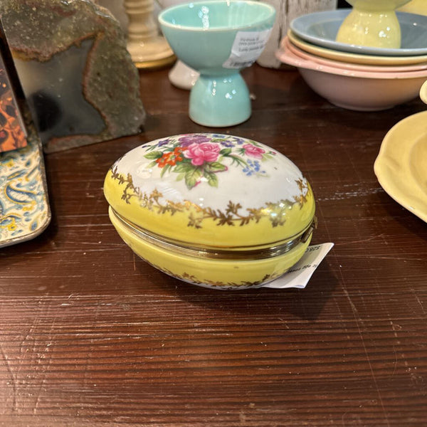 Vintage Japan ceramic egg trinket box