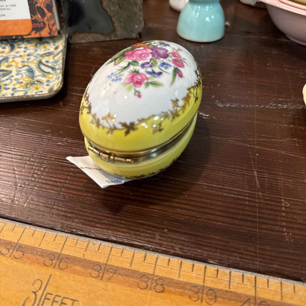 Vintage Japan ceramic egg trinket box