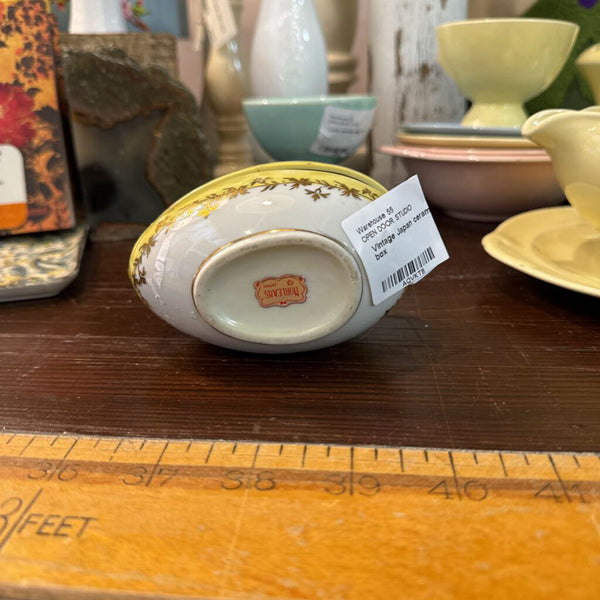 Vintage Japan ceramic egg trinket box