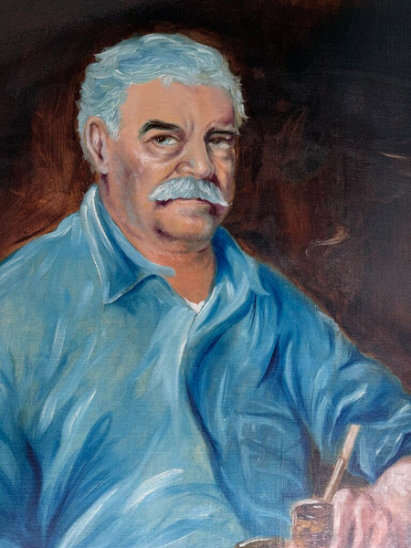 Original Portrait "Sal" Sitting with Pipe 45.5" x 40" W1796