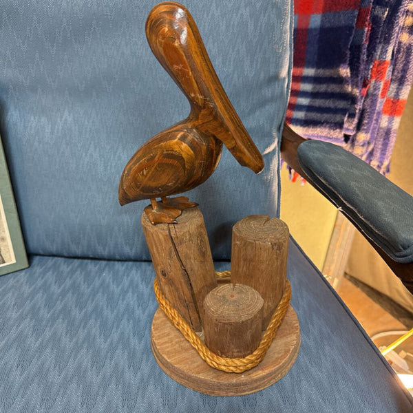Wooden Pelican on Pier W2178