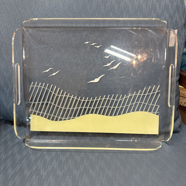 Lucite Clear Tray with Seagulls W1481
