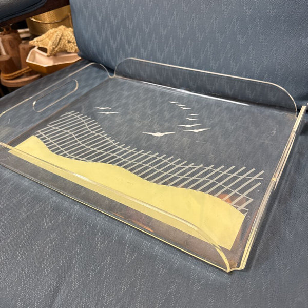 Lucite Clear Tray with Seagulls W1481