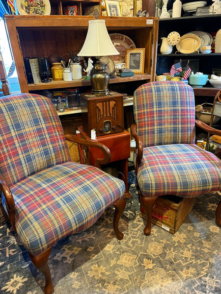 Madras Plaid Arm Chair