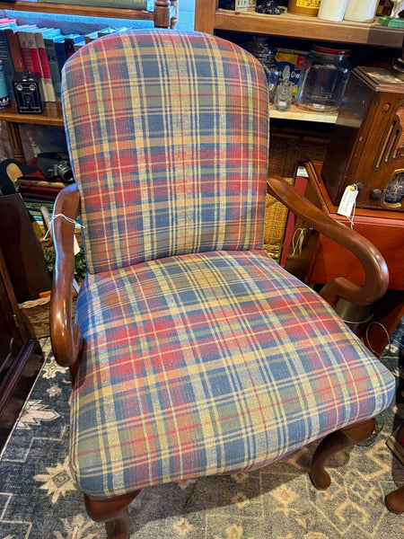 Madras Plaid Arm Chair