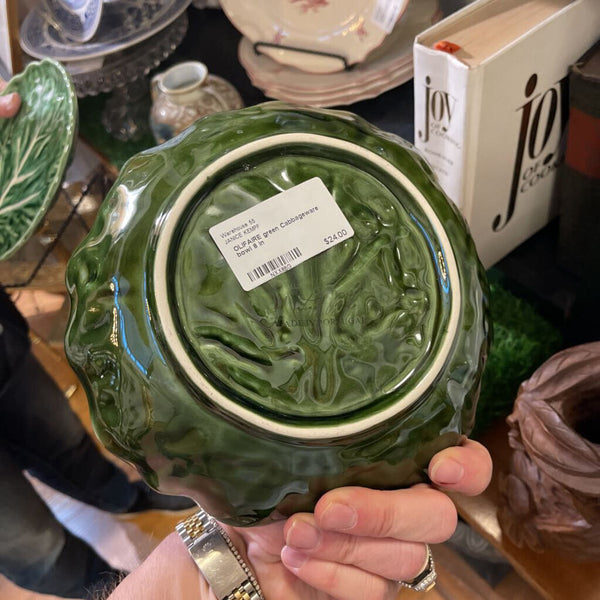 OLIFAIRE green Cabbageware bowl 8 in