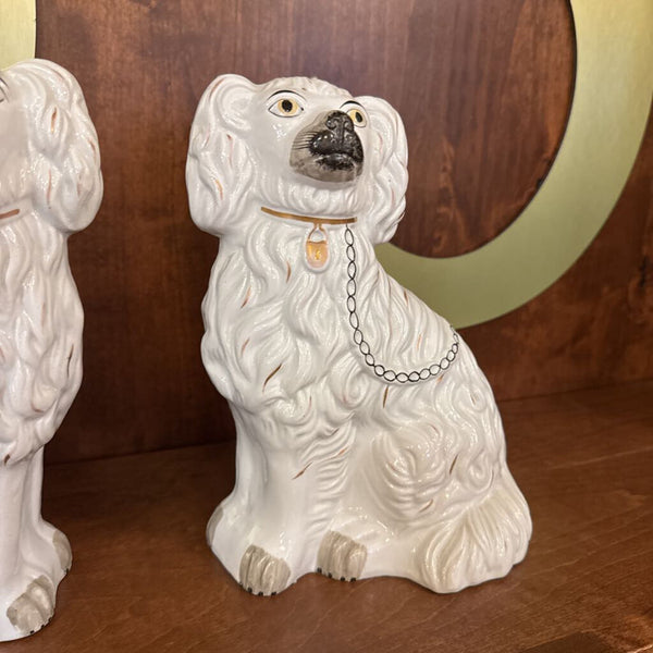 PAIR STAFFORDSHIRE DOGS10X8
