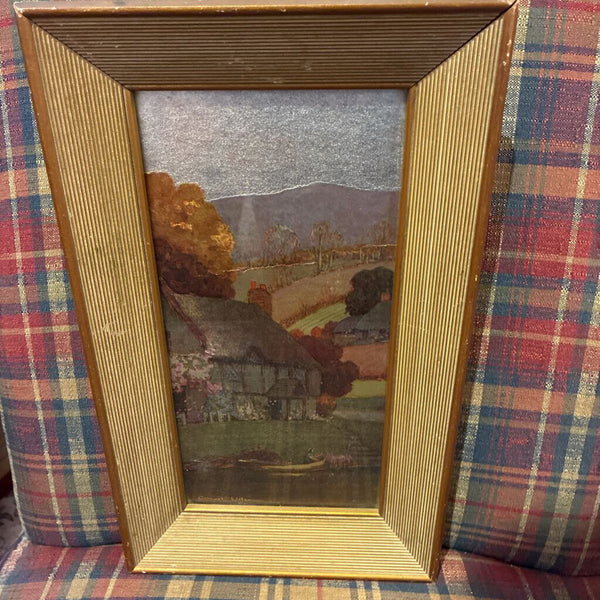 Vintage Foil Lithograph Print by Ernest Uden 9" x 15"