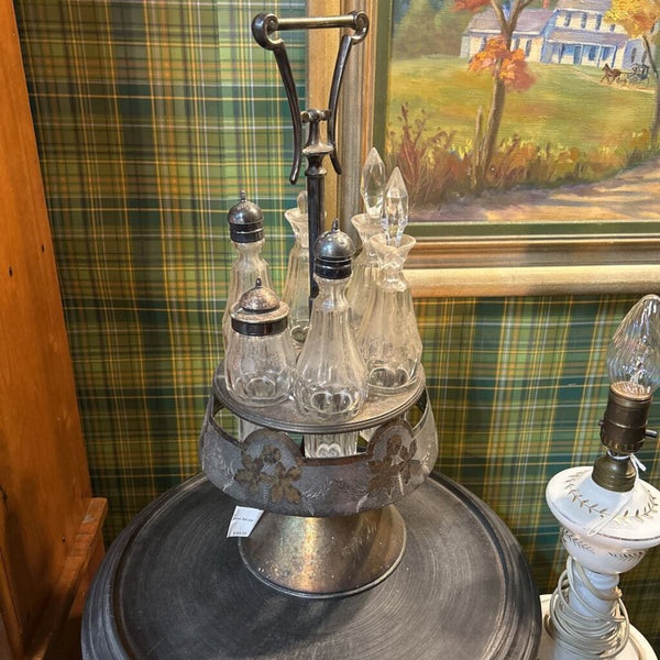 Antique Silver Plated Cruet Set (as found)