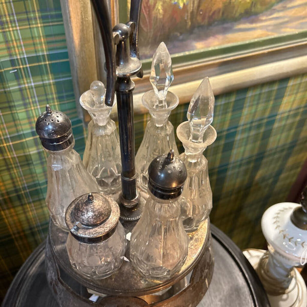 Antique Silver Plated Cruet Set (as found)