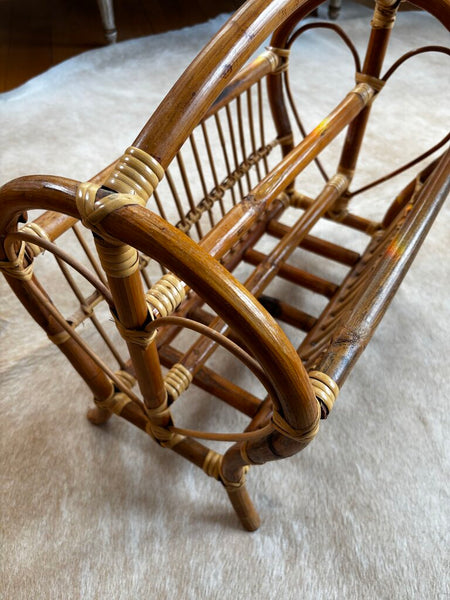 Vintage Rattan Magazine Rack