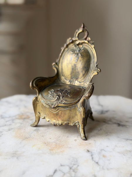 2345 Antique French Chair Jewelry Casket