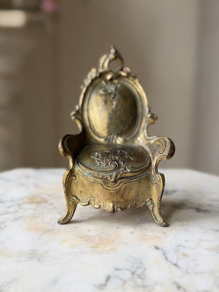 2345 Antique French Chair Jewelry Casket