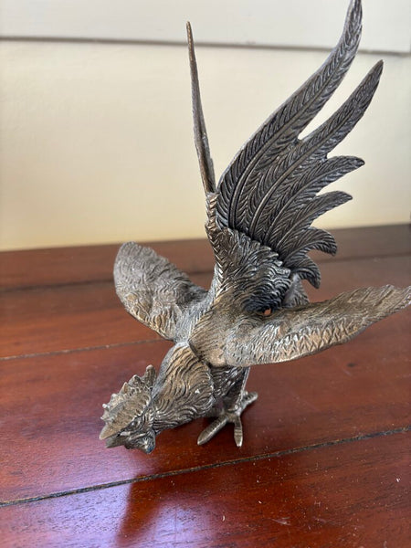 Vintage Brass Rooster 8in