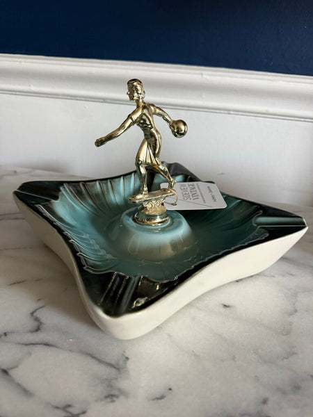 Female Bowling Trophy Ceramic Ashtray W2207